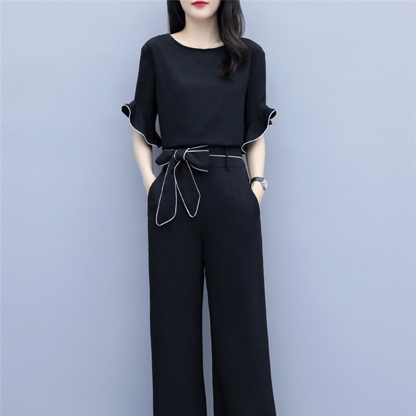 セットアップレディース上下セットズボン夏ブラウスtシャツ半袖カジュアル大きいサイズ韓国風30代40代