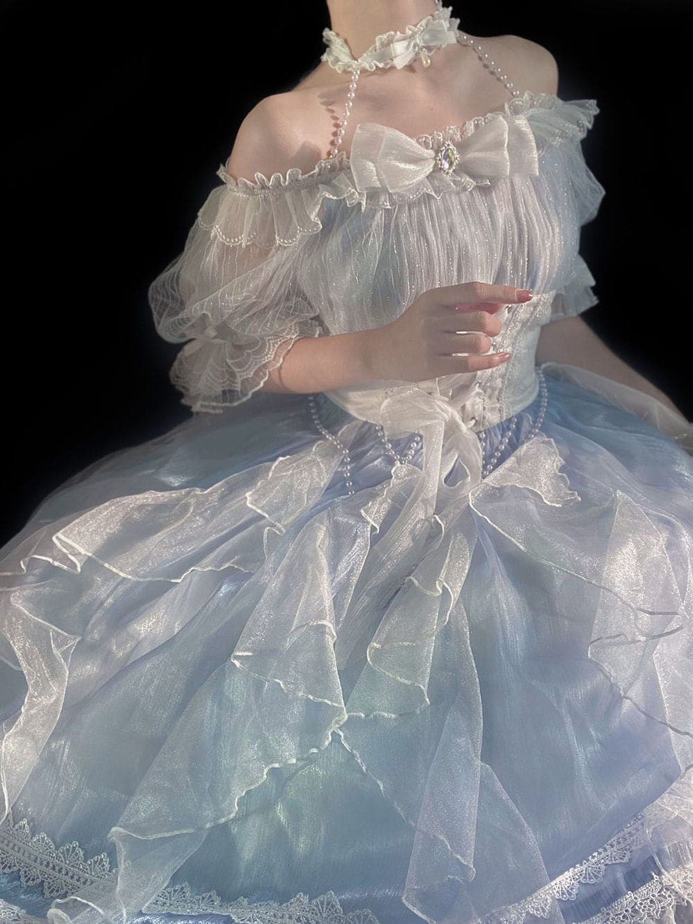 ロリータ ロリータドレス 夏半袖ウェディングドレス