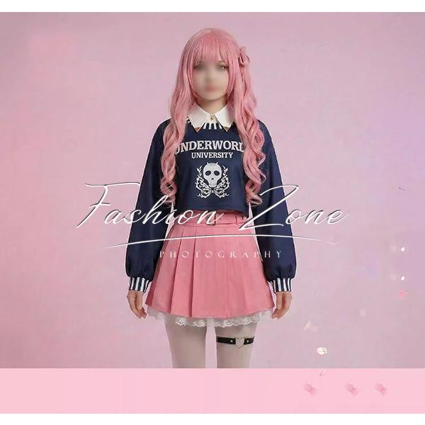 バーチャル VTuber Hololive EN 風 森 カリオペ Mori Calliope コスプレ衣装 日常服 ウィッグ 靴 cosplay ハロウィン 演出服 変装