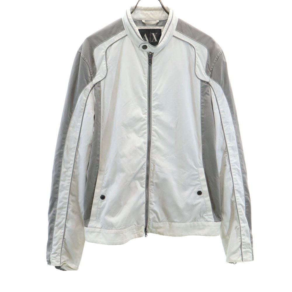 シングルライダースジャケット L ホワイト 他 ツートンカラー メンズ