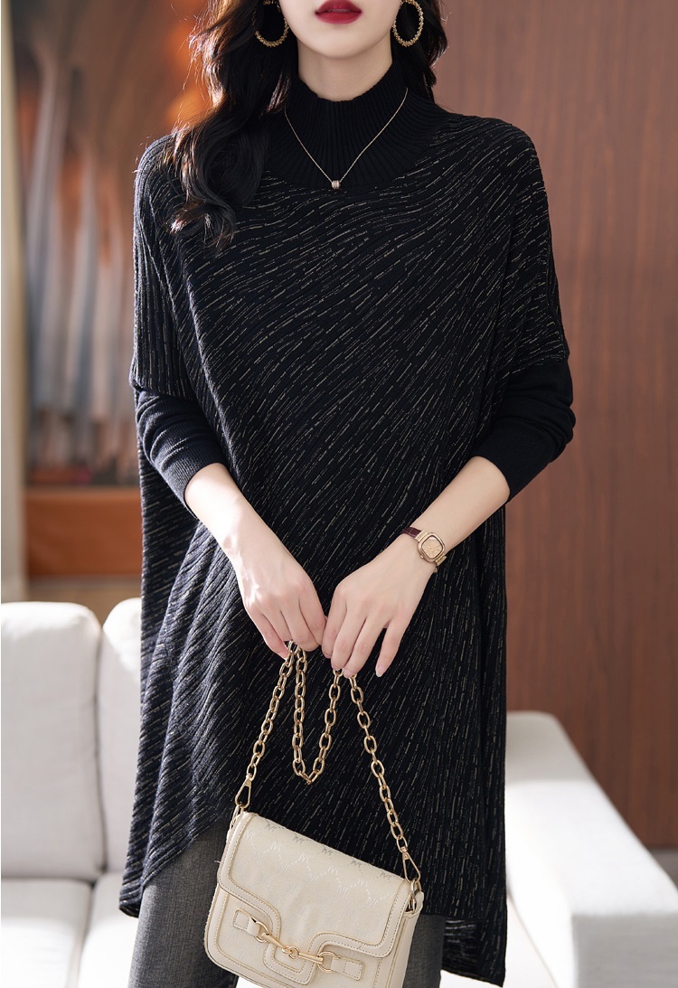 ファッション エレガント ゆったりしたセーター 女性 秋 スリム デザイン センス セーター グリーン ブラック M L XL XXL トップス 袖あり かわいい 大人可愛い きれいめ シンプル