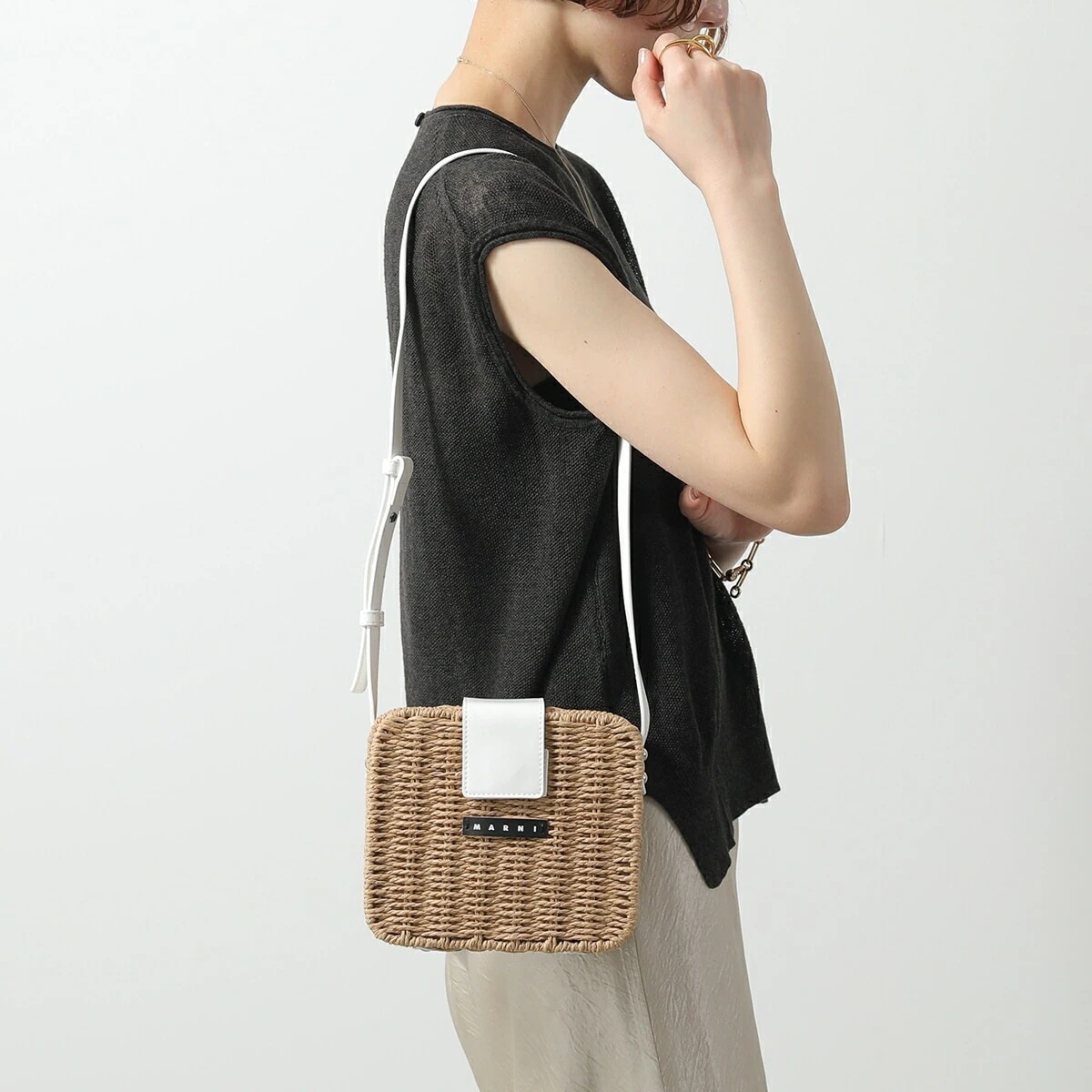 MARNI KIDS マルニ キッズ かごバッグ M01474 M00UY レディース ガールズ ショルダーバッグ クロスボディ ロゴ 鞄 0M704