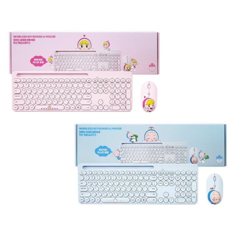 [ユミの細胞たち]ワイヤレスiPadキーボードマウスセット静音抗菌 99.9% 2色 韓国語/英語