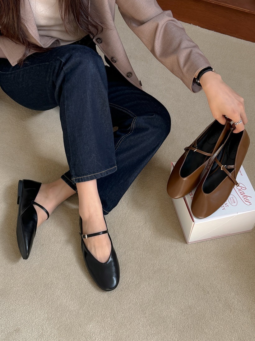 [二重クッション] MOA ballet flat / メリージェーンシューズ / プラットシューズ / 高級なデザイン / 1cm