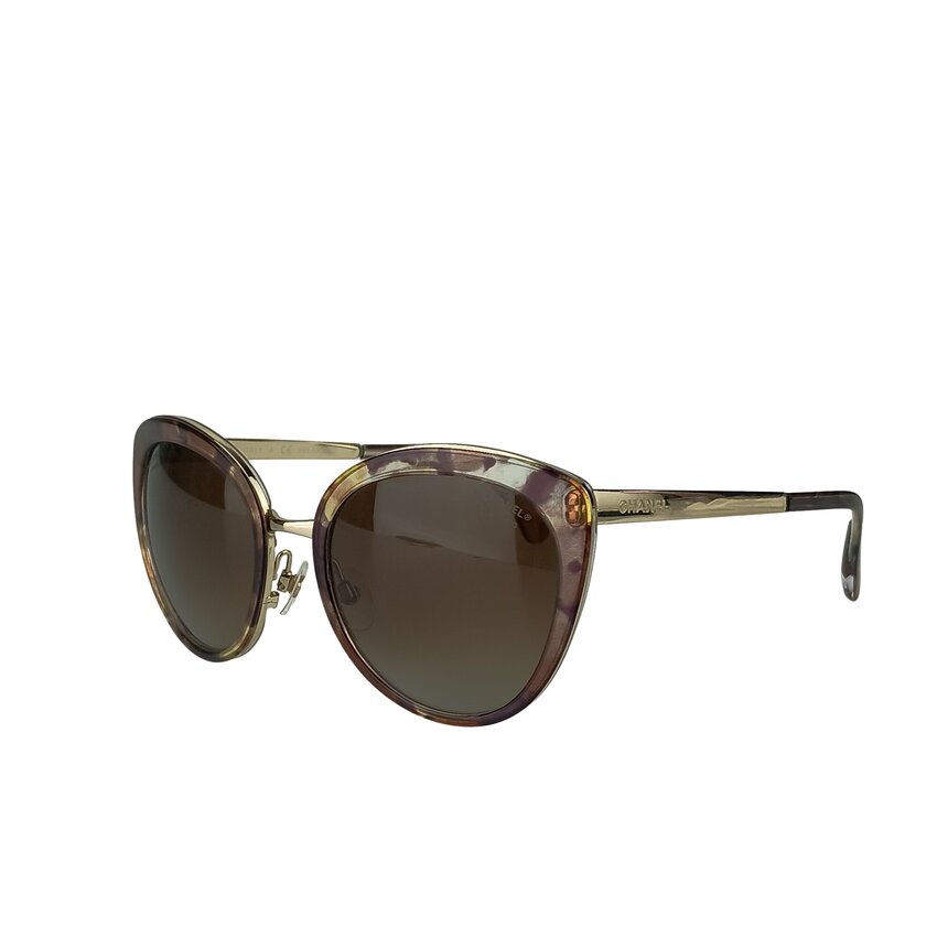 シャネル アイウェア グラデーション サングラス POLARIZED プラスチック メタル 4208 ブラウン 伊達メガネ だてめがね 伊達眼鏡 ブランド 運転 ドライブ【本物保証】