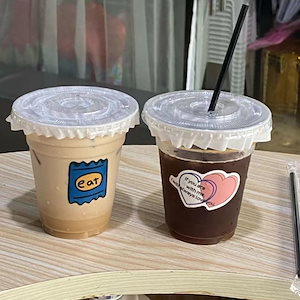 ミルクティーカップins風使い捨てコーヒーカップ自作飲料カップ出前プラスチック包装カップpet氷粉カップ