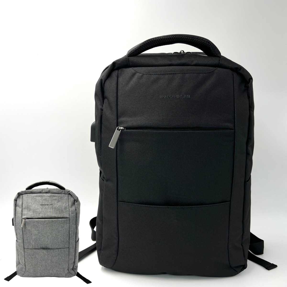 【15時まで即日発送】ナイロンビジネスリュックサック A4 PC収納 ノートパソコン USBポート付属 バックパック 通勤 通学 トランジットゲート TGR8048 黒 ブラック グレー 正規品 4,765円
