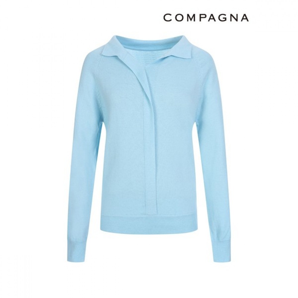 [カンパニア] 隠しVネックカラーニット_CCCS1-WSL010