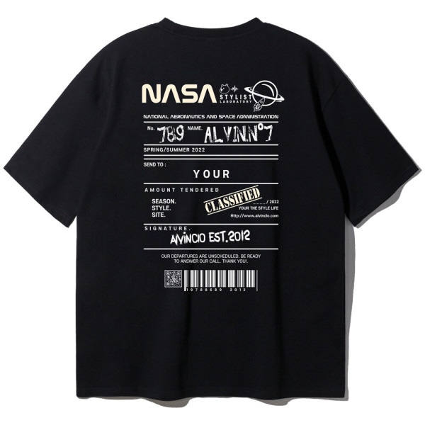 NASA CLASSIFIED オーバーフィット 半袖Tシャツ AST3769 (2 COLOR)