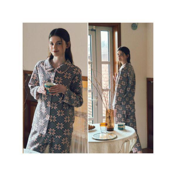 ビーナス 軽くて暖かいパジャマ ポラポリス 北欧捺染 女性パジャマセット VPA4557W S_P411059215