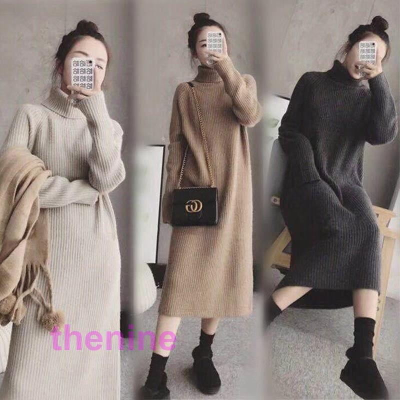 安い商品 今日だけ ニットワンピース 長袖 エレガント ハイネック 着痩せ あったか タートル襟 かわいい おしゃれ 秋冬 おしゃれ シンプル 上品 大人 3枚購入で350円OFF