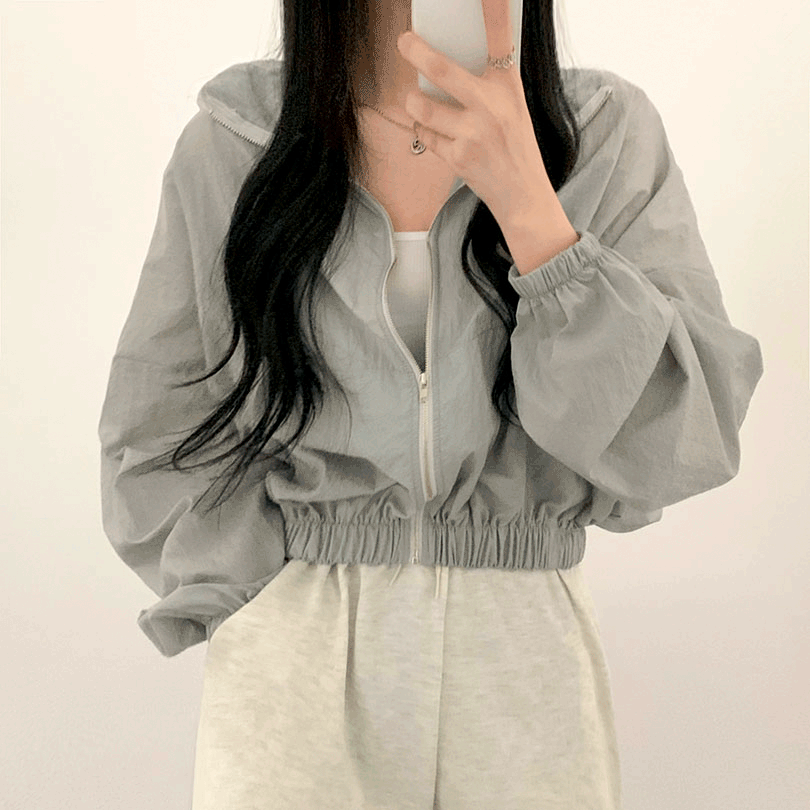 韓国の女性ファッション / 季節の変わり目に必須シースルーブルゾン jk1077