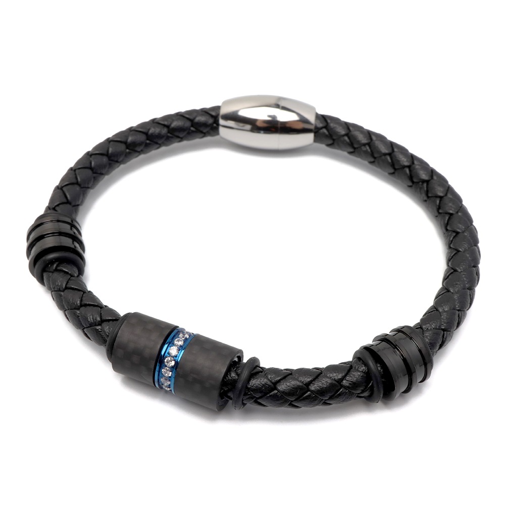 レザーバングル カーボン [b827]