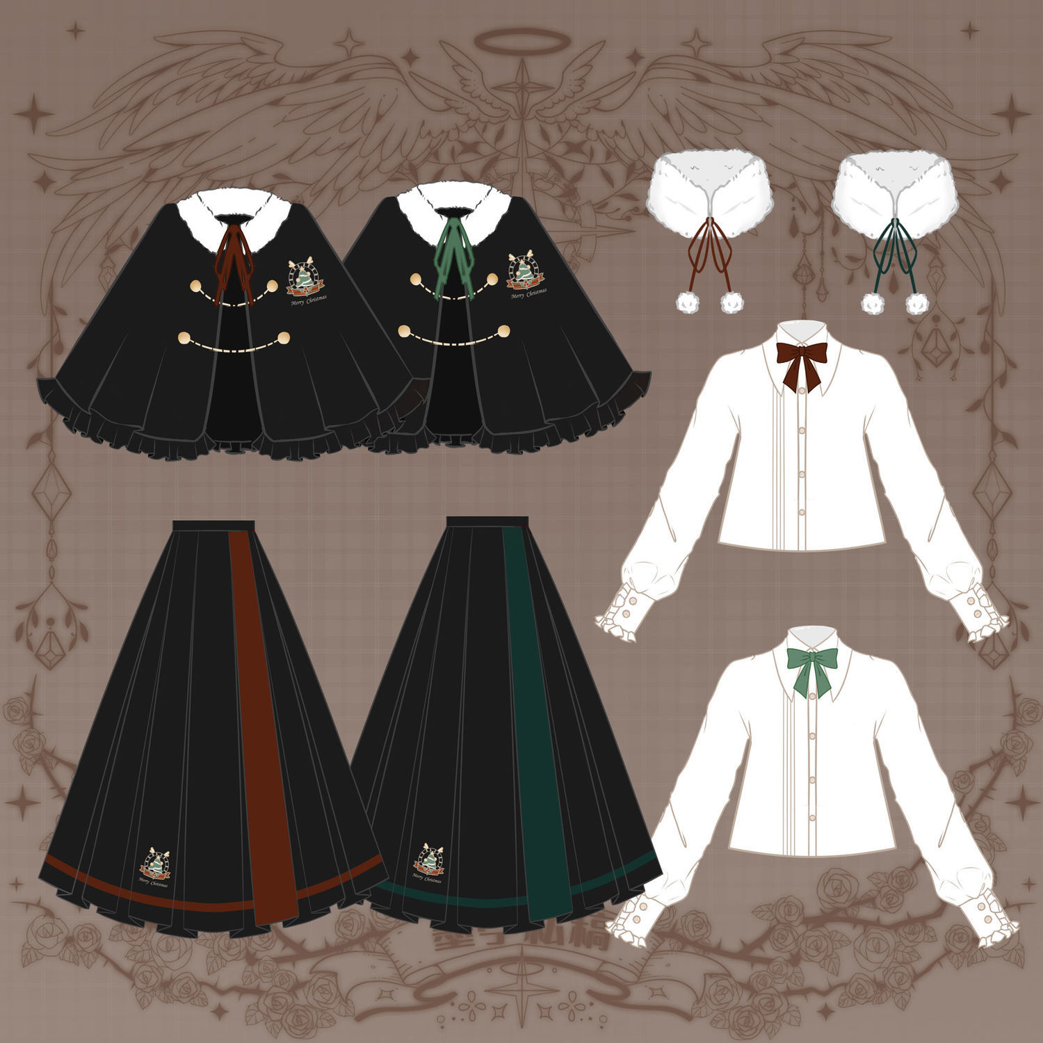 人気新作 オリジナルJK制服ウィッチナイトクリスマススーツロングスカート冬