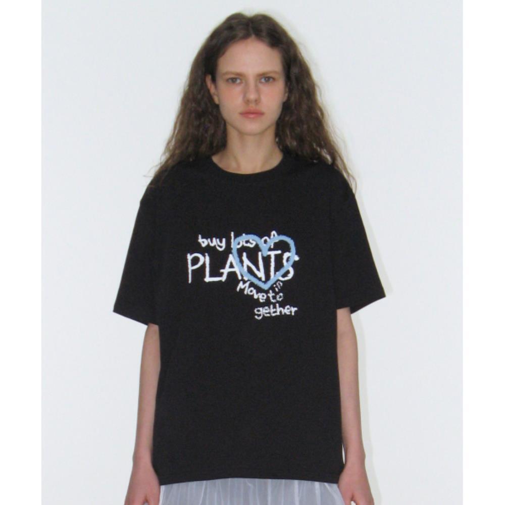 ROCKCAKE Heart Drawing Printing Top Black RC25TP18320BK