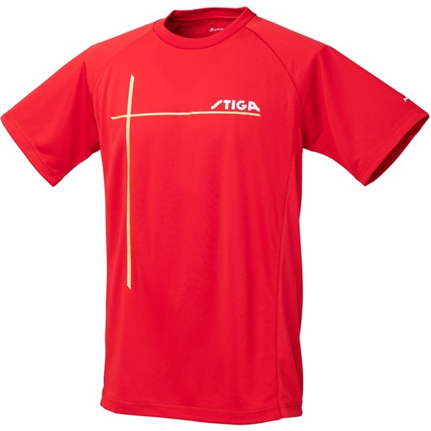 スティガ stiga ファイテンコラボシャツ レッド 2XO 卓球ゲームシャツ (1854565509)