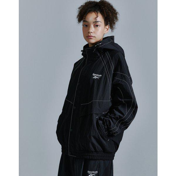 [24FW] [価格引下げ]ライバルリップストップフード付きウインドブレーカー - ブラック REJU4FJ14BK