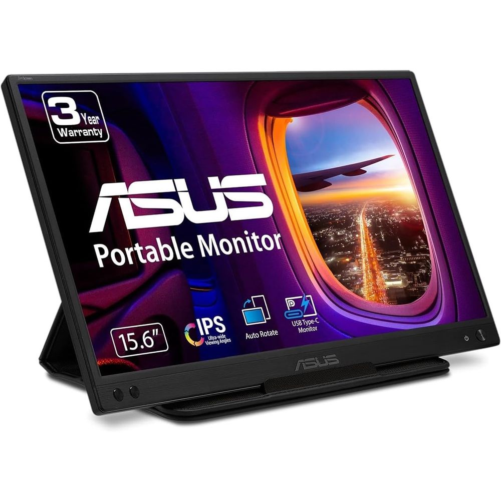 ASUSエイスース モバイル液晶ディスプレイ(15.6型/IPS/FullHD 1920×1080/60Hz/5ms/USB Type-C/3年保証)(ブラック) MB166C