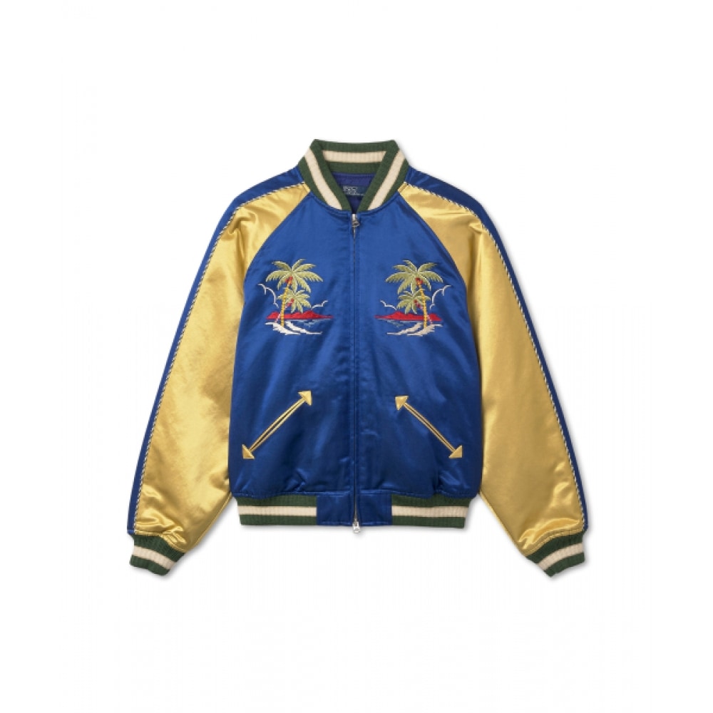 新品　ポロラルフローレン サテンボンバージャケット ジャケット サテン M エンブロイダリー サテン ボンバー ジャケット | ラルフ