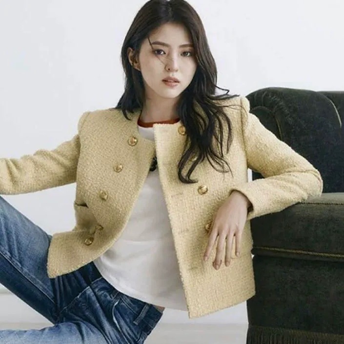 アウター ジャケット ツイードジャケット レディース 長袖 ショートジャケット ショート丈 ノーカラー ボタン 前開き ツイード スリム 細身 かわいい 大人可愛い 大人かっこいい 大人女子 オトナ