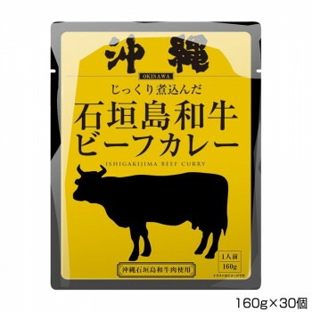沖縄北谷自然海塩 沖縄石垣島和牛ビーフカレー 160gx30個 P7