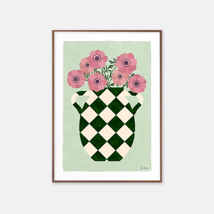 アートポスター ana martinez 『Vase with anemones』 A4 A3 A2 A1 50x70cmサイズ フレームなし おしゃれポスター インテリア ポスターデザイン