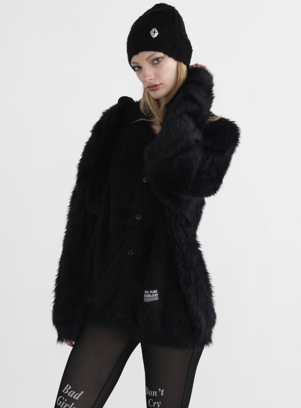 【BADBLOOD】 PURE MOHAIR CREW NECK CARDIGAN : 2COLOR