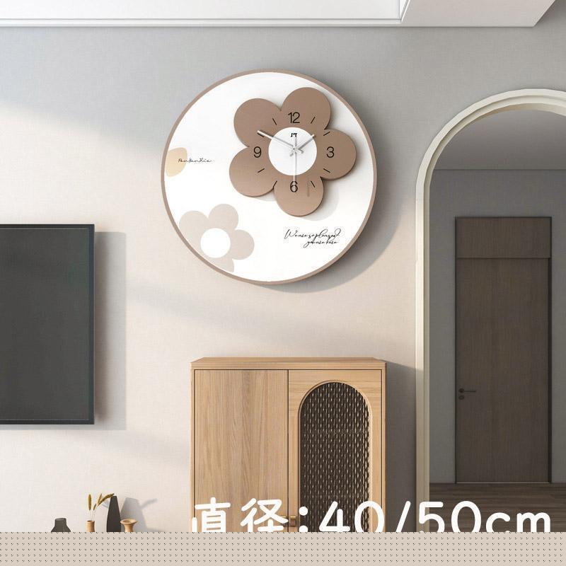 壁掛け時計 おしゃれ クロック スイープムーヴメント式 非電波 電池式 静音 花型 二層構造新生活応援 インテリア 木製 新築祝い ギフト