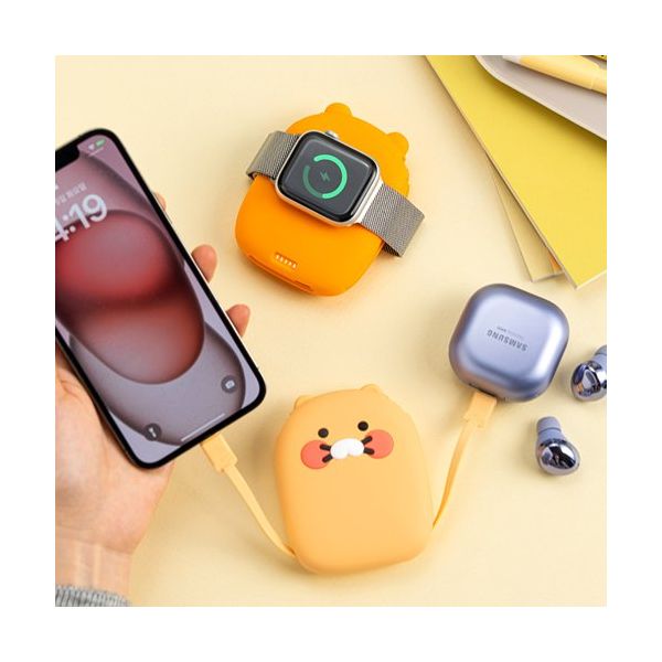 KAKAOFRIENDS PARTNERS オールインワンケーブル型補助バッテリー 5,000mAh