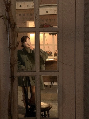 *オーバーフィット/軽い* ハーフネック オーバーフィット ルーズ ダウン ミリタリー ジャンパー アウター - 2col