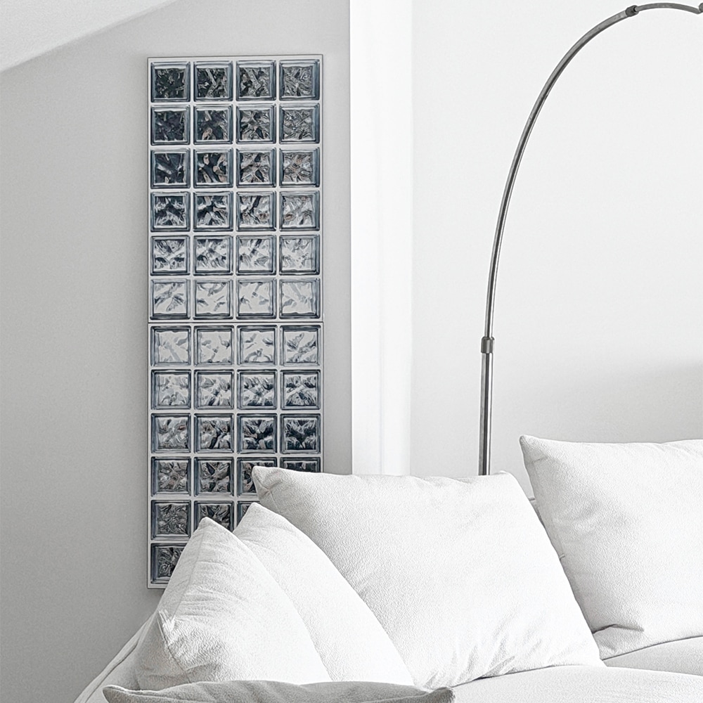 シティービューフレーム 韓国インテリア PB 鉄 波紋模様 汚れ 傷に強い クリア ステンドグラス風 タイル風 ミニ ウォールデコ スリム 60x1.2x40cm