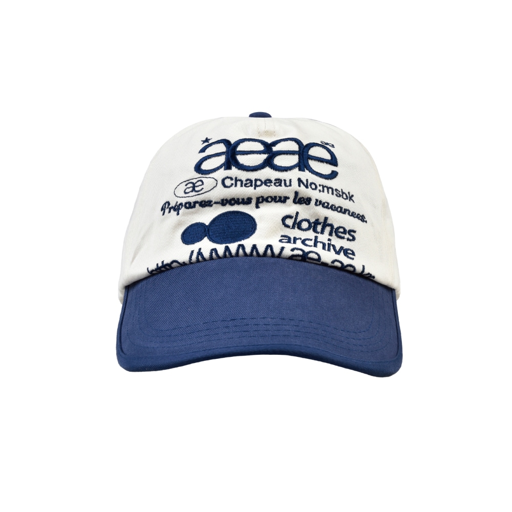 【aeae】 WEB LOGO TWO TONE BALL CAP : WHITE/BLUE