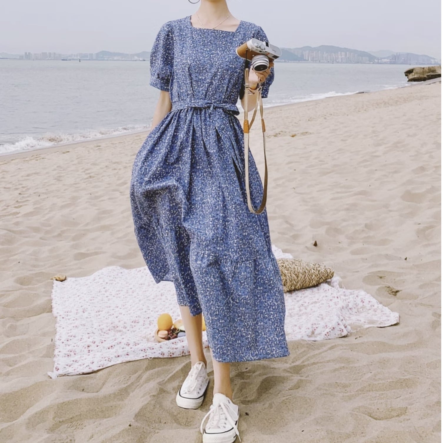 ワンピース レディース ワンピドレス シャツワンピース フレアワンピース ティアード ロジスワンピ 個性的 夏服 ミモレ ロング 袖あり パフスリーブ バルーン袖 ぽわん袖 二の腕カバー ス