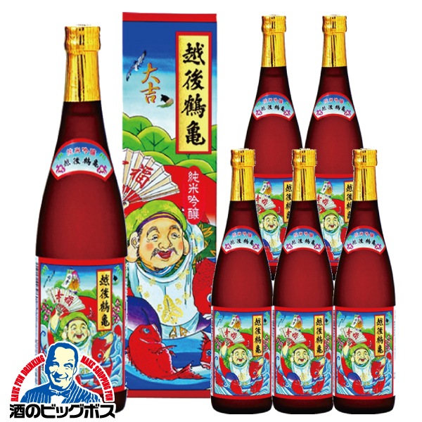 日本酒 純米吟醸 越後鶴亀 招福神 純米吟醸 化粧箱入り 720ml×1ケース/6本(006)『FSH』【本州のみ　送料無料】
