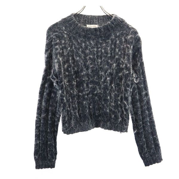 Glory US USA製 モヘヤブレンド 総柄 長袖 ニット 黒系 セーター レディース 4,907円