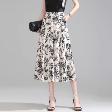 レディース スカート ミディアム 膝下 フレア スリム 細身 Aライン フェミニン ポケット ウエストゴム コンサバ かわいい 大人可愛い きれいめ シンプル 上品 おしゃれ こなれ感 個性的 主役級