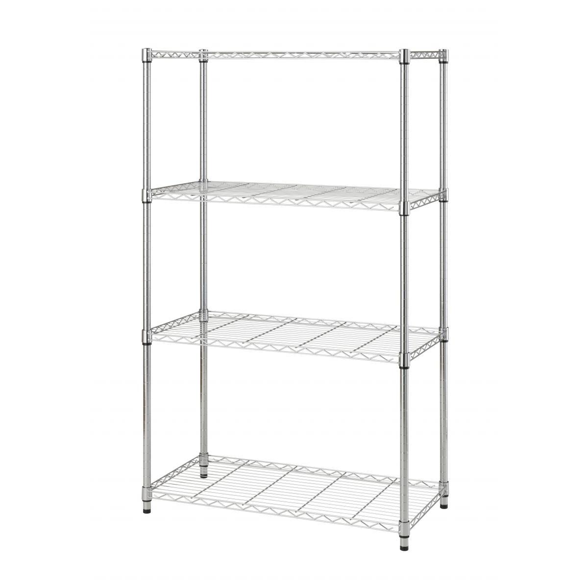 ドウシシャ システムワイヤーラック 4段 90W SW25-90154 幅91.5cmx奥行46cmx高さ151cm 可動棚 ラック 収納 スチールラック