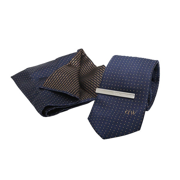 ネクタイ＆チーフ＆タイバー ３点セット DW02800013 NAVY