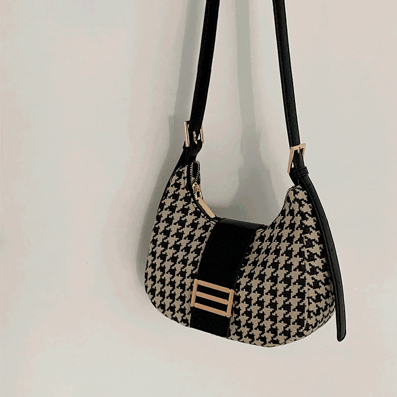 韓国の女性ファッション / クラシックハウンドチェックショルダークロスバッグ bg1021