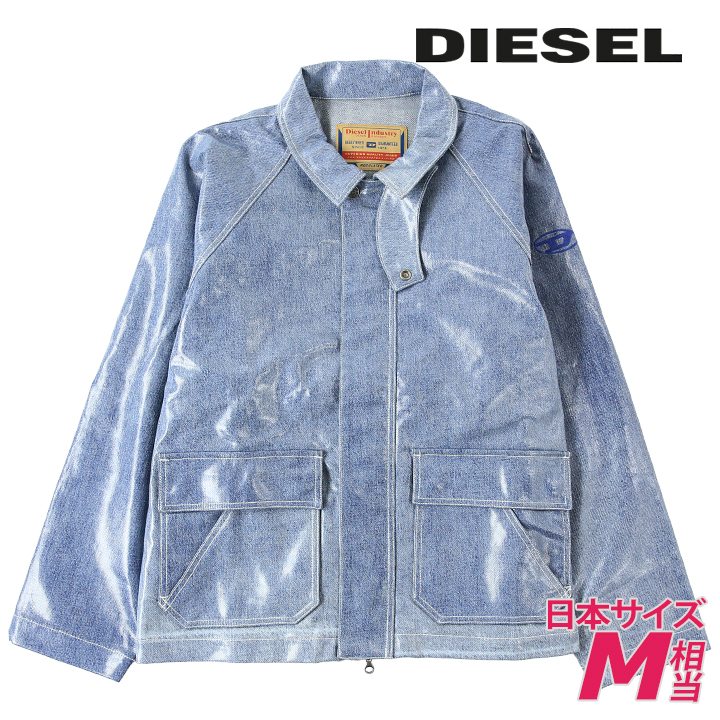 デニムジャケット メンズ D-SURY ヴィンテージウォッシュコーティング加工 オーバルDワンポイント刺繍 die-m-o-g4-307