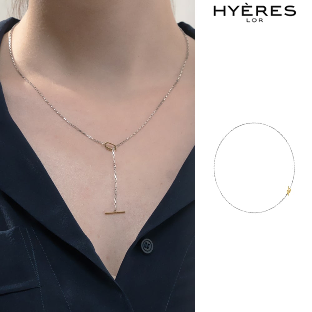[HYERES LOR] Noailles Silver (C) Toggle Bar Necklace