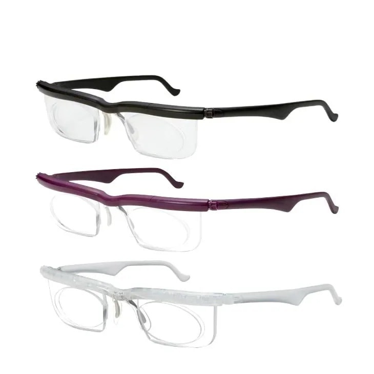 ファミラ 度数が調節できるメガネ ブルーライトカット機能付き 度数調整 メガネ 老眼 近視 遠視対 プレスビー ドゥーライフワン 男女兼用 メガネチェーン付き メガネ収納ポーチ付き