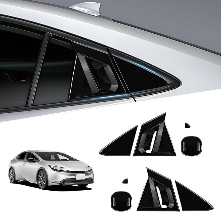 トヨタ プリウス60系 アクセサリー ABS製 リアウィンドウスポティーカバー ドアハンドルカバー ボウルカバー ルーバー通気口カバー ガーニッシュ 車種専用設計(ピアノブラック)