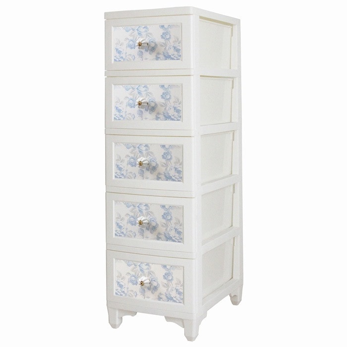 ドレスチェンジチェスト 5段 アンティークローズブルー DPC-05-ARBL アイエルシー