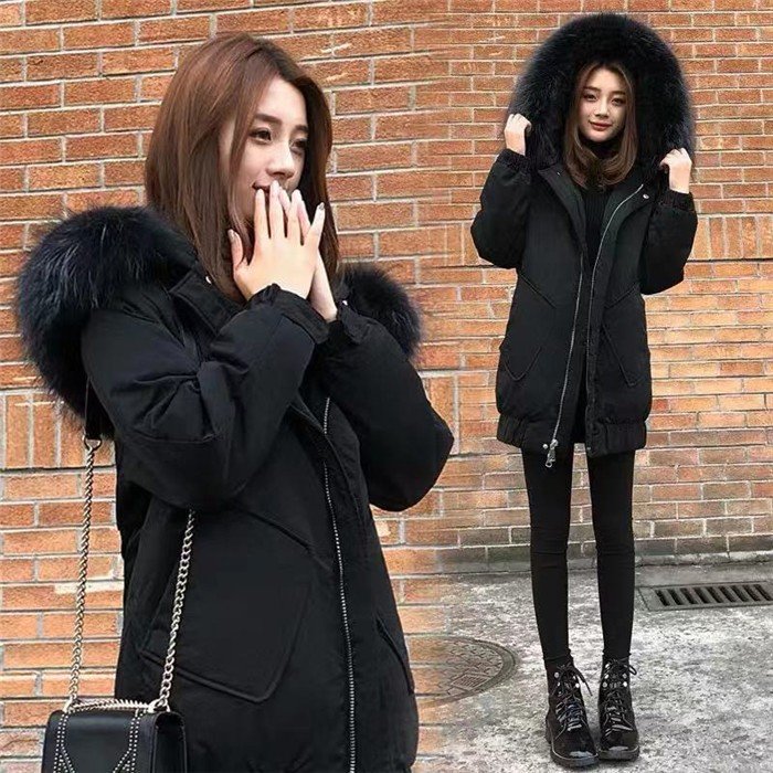 ダウンコート 中綿 レディース 秋 冬 ファーフード付き 中綿コート ダウン混 ミディアム丈 ゆったり 体型カバー ジャケット 厚手 黒 アウター 30代 40代 着痩せ