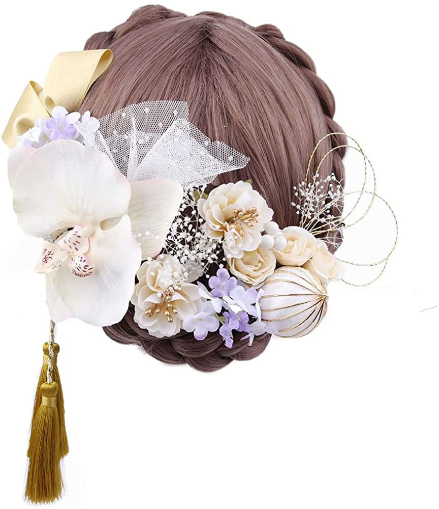 袴 1つ買うと10つ無料lck 成人式 造花飾り 和装 3個買うと0円引き花飾り ヘアアクセサリー 点セット ドライフラワー 髪飾り 胡蝶蘭