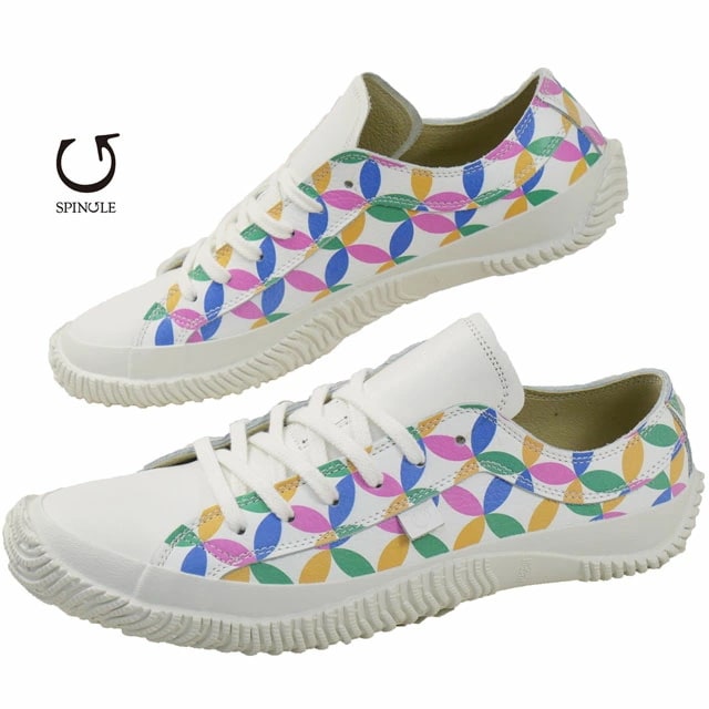 スピングル メンズ スニーカー ローカット 七宝柄 レディース カジュアルシューズ Japan Beauty メイドインジャパン SP-1051 プリント 日本製 靴 送料無料