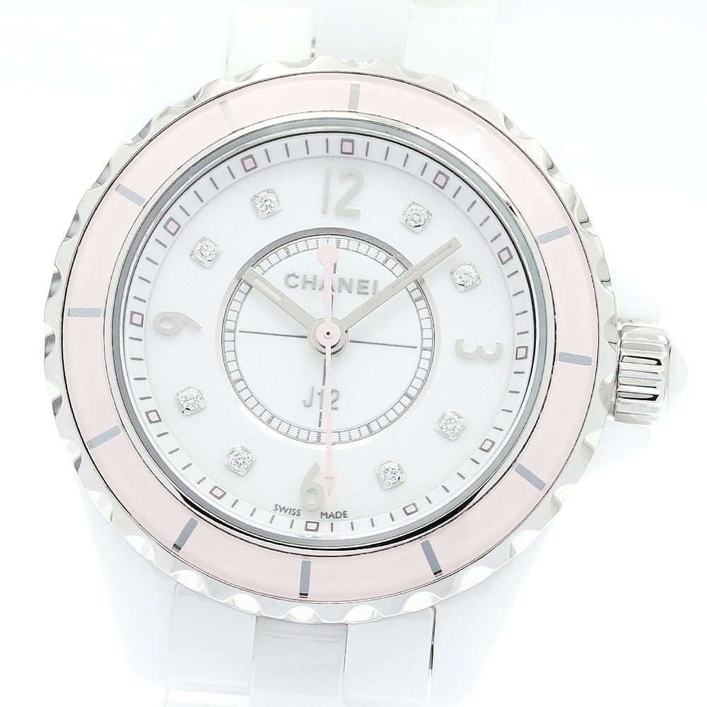 シャネル CHANEL H4466 J12 8Pダイヤ クォーツ レディース 良品 _877695【中古】