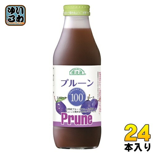 マルカイ 順造選 信州産プルーン100 500ml 瓶 24本 (12本入×2 まとめ買い) 果汁飲料 ストレートジュース