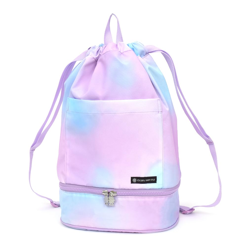 COLORFUL CANDY STYLE プールバッグ (ナップサックタイプ) 撥水・軽量タイプ オーロラカラー はっ水 軽量 汚れにくい シワ防止 女の子 NR503700